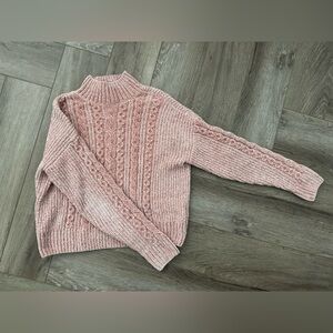 Rachel Zoe Blush Cable Knit Turtleneck Sweater